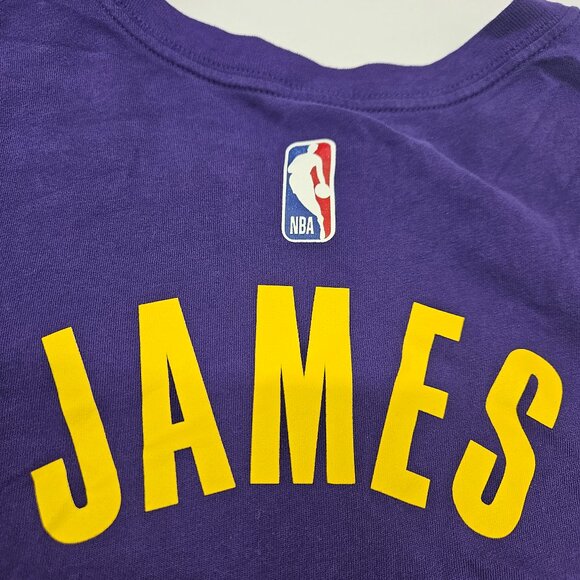Nike Dri Fit Los Angeles Lakers Lebron James Purple #23 T-Shirt Size Large - Picture 8 of 13